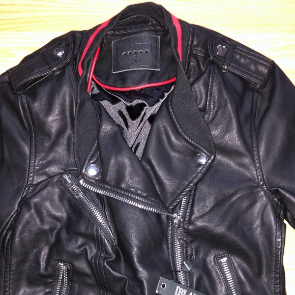 BLANK NYC Womens Faux Leather Vegan Moto Asymmetrical Black Jacket Sz XS NWT - Picture 3 of 7